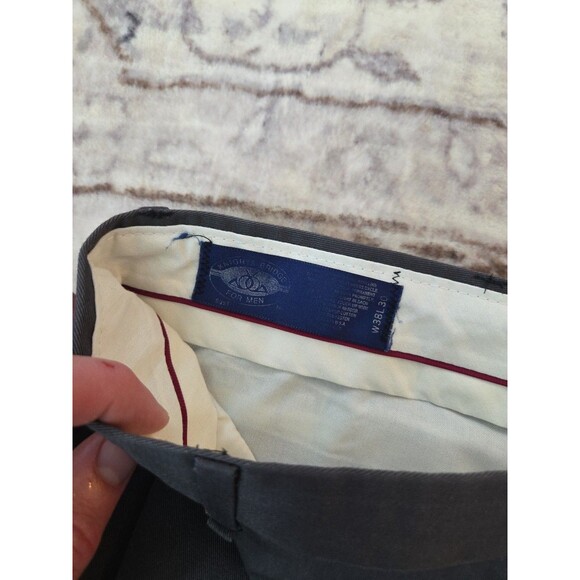 #40 Vintage Knight's Bridge men's charcoal pleated dress slacks 38x30 - Picture 3 of 4